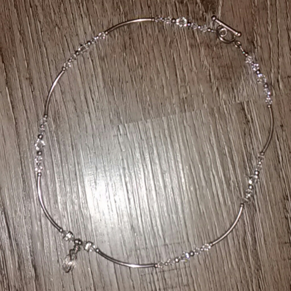 Handmade Beaded Necklace Sterling & Swarovski